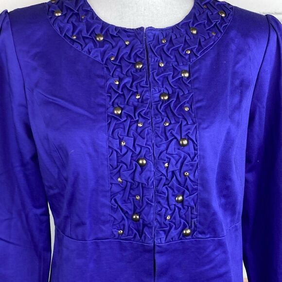 Birch Hill BNWT 90s Y2k studded purple blazer w/ pockets and hook closures - Picture 2 of 11